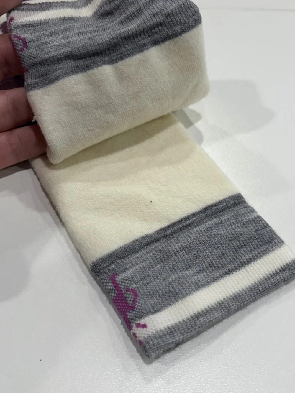 Smartwool Women's Large Snowboard OTC Socks Targeted Cushion White Purple NWT